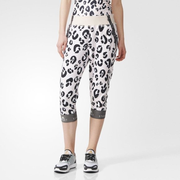 STELLASPORT ADIDAS Echo Pink/White 3/4 Slim TIGHTS Echo Pink/White 990366 - Picture 3 of 4